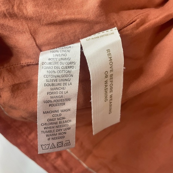 Loft XS linen blazer in an earthy terracotta color. Cuffs do unroll! - Picture 2 of 5